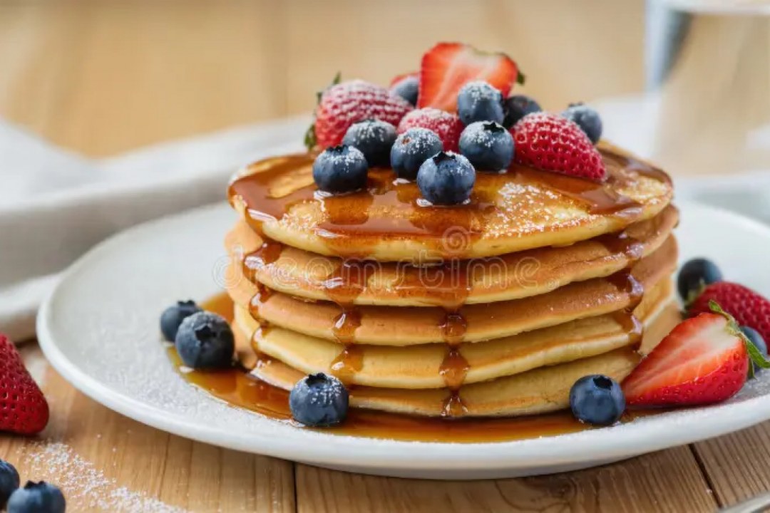 Berry Pancake Stack with Maple