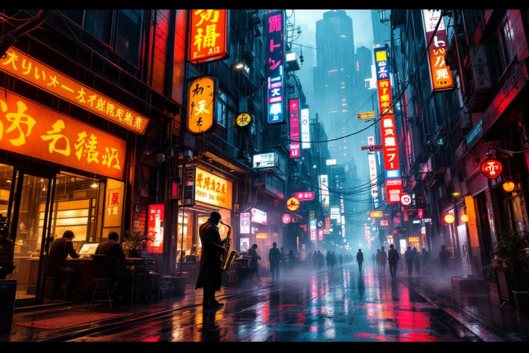 Neo-Tokyo Rain Neon Alley