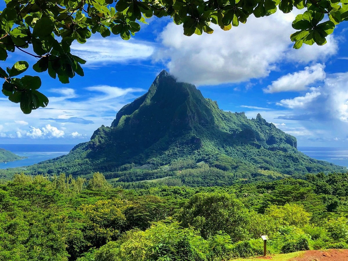 Moorea Volcanic Peak Green Valley